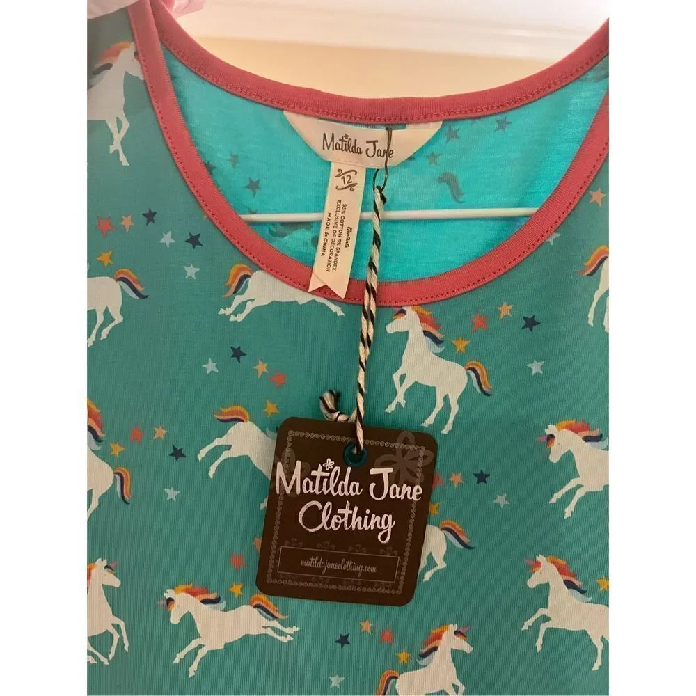New Girls Matilda Jane Wonderment Unicorn Daydream Dress size 12